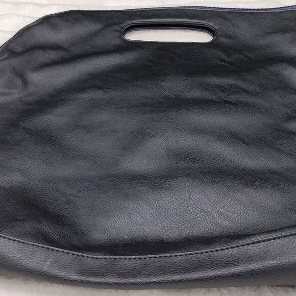 Purple & Black Oversized Clutch / Foldover Bag – Statement Chic - Picture 6 of 7